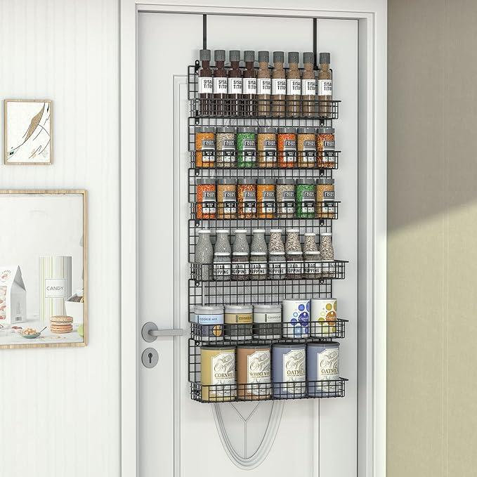 6-Tier Spice Rack Organizer with Door Hook