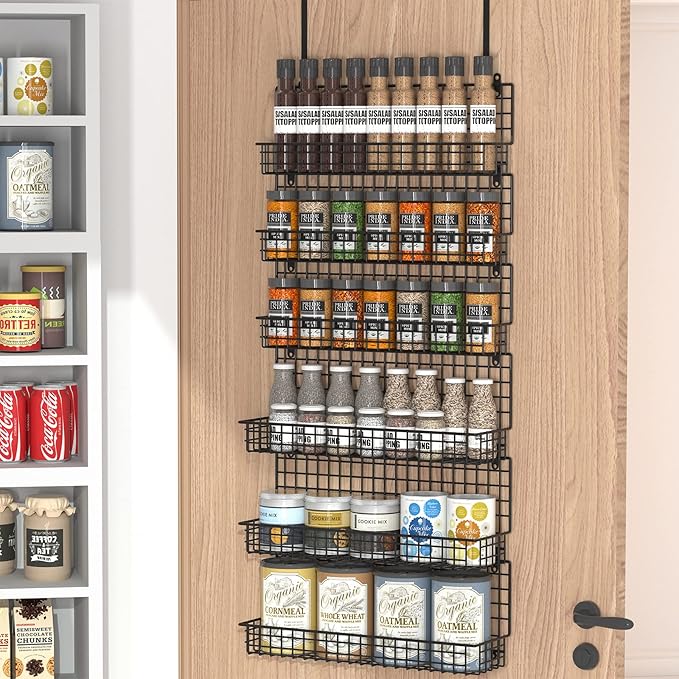 6-Tier Spice Rack Organizer with Door Hook