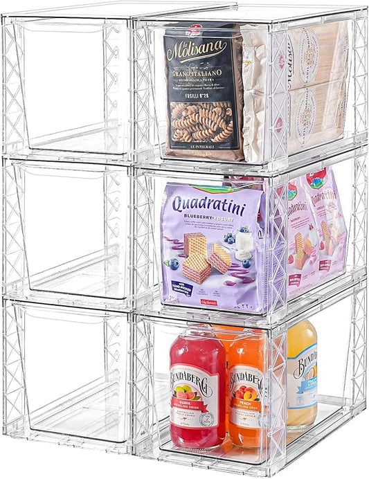 6Pack Stackable Kitchen Storage Organizer, Pantry Organizers and Storage
