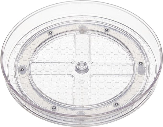 Amazon Basics Clear Rotating Lazy Susan Turntable Organizer for Condiments