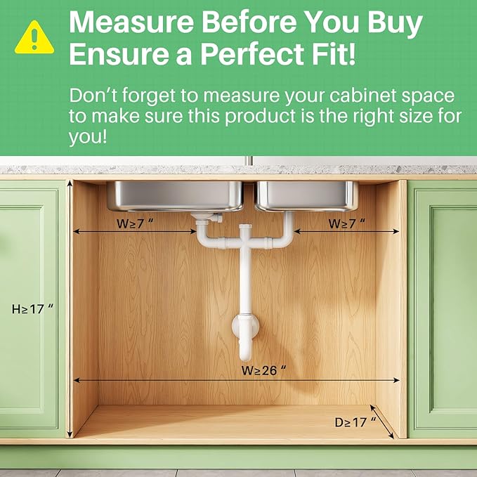 Kitstorack Under Sink Organizer, 1-Pack 3-Tier Height Adjustable Thickened Metal Pull out Cabinet Organizer Shelf, Slide out Storage Drawer Rack for Bathroom Kitchen Pantry Home Organization, Grey