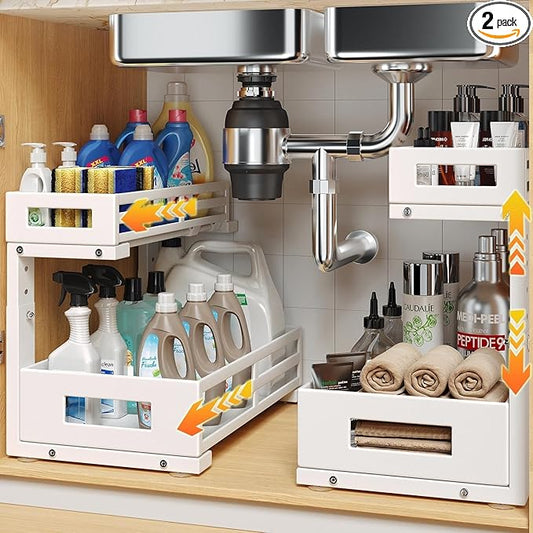 L-Shaped Metal Under Sink Organizer