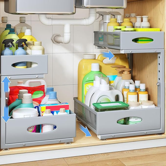 Under Sink Organizer, Grey, 1 Pack