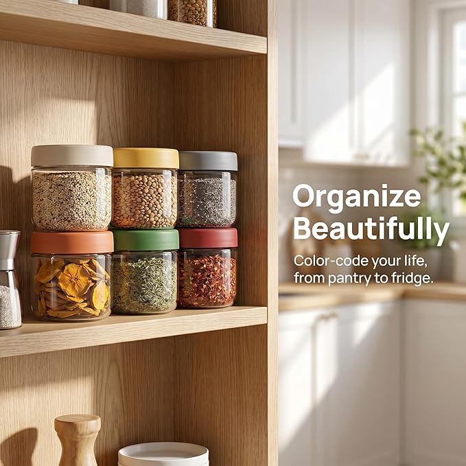 EONJOE 10 oz Glass Jars with Lids Meal Prep Portion Control Containers Pudding Yogurt Overnight Oats Salad Snack Cereal Candy Food Storage Cups Bowls Airtight