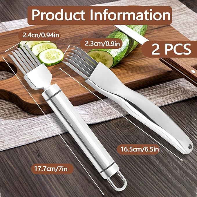 2 Piece Shred Silk The Knife, Stainless Steel Chopped Green Onion Knife