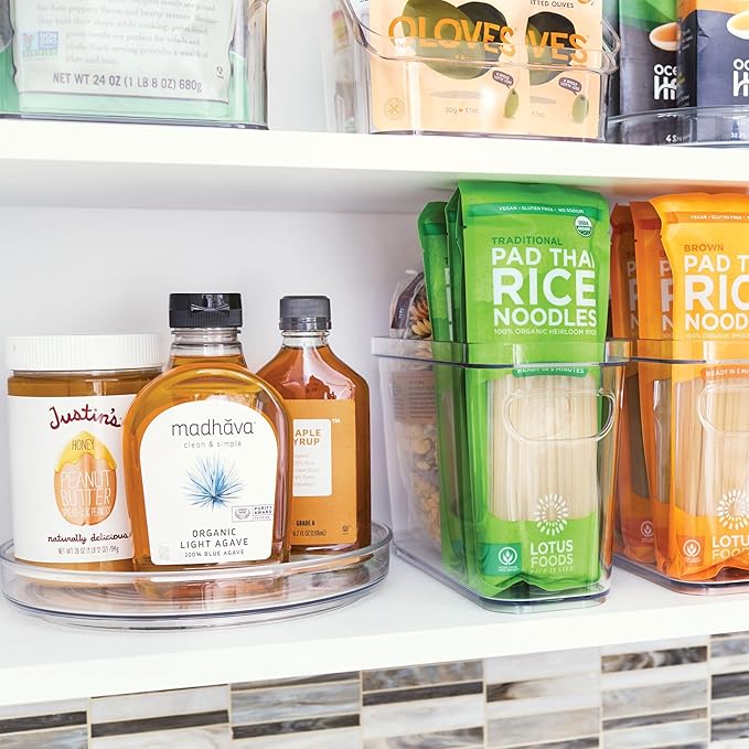 iDesign 9-Inch Lazy Susan Organizer - Small Lazy Susan Turntable for Cabinet or Pantry, Clear