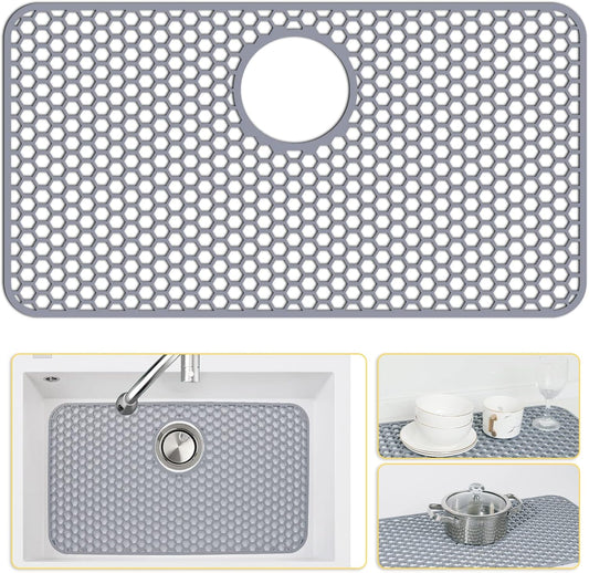 Silicone Sink Protectors for Kitchen Sink-26"x 14" Rear Drain