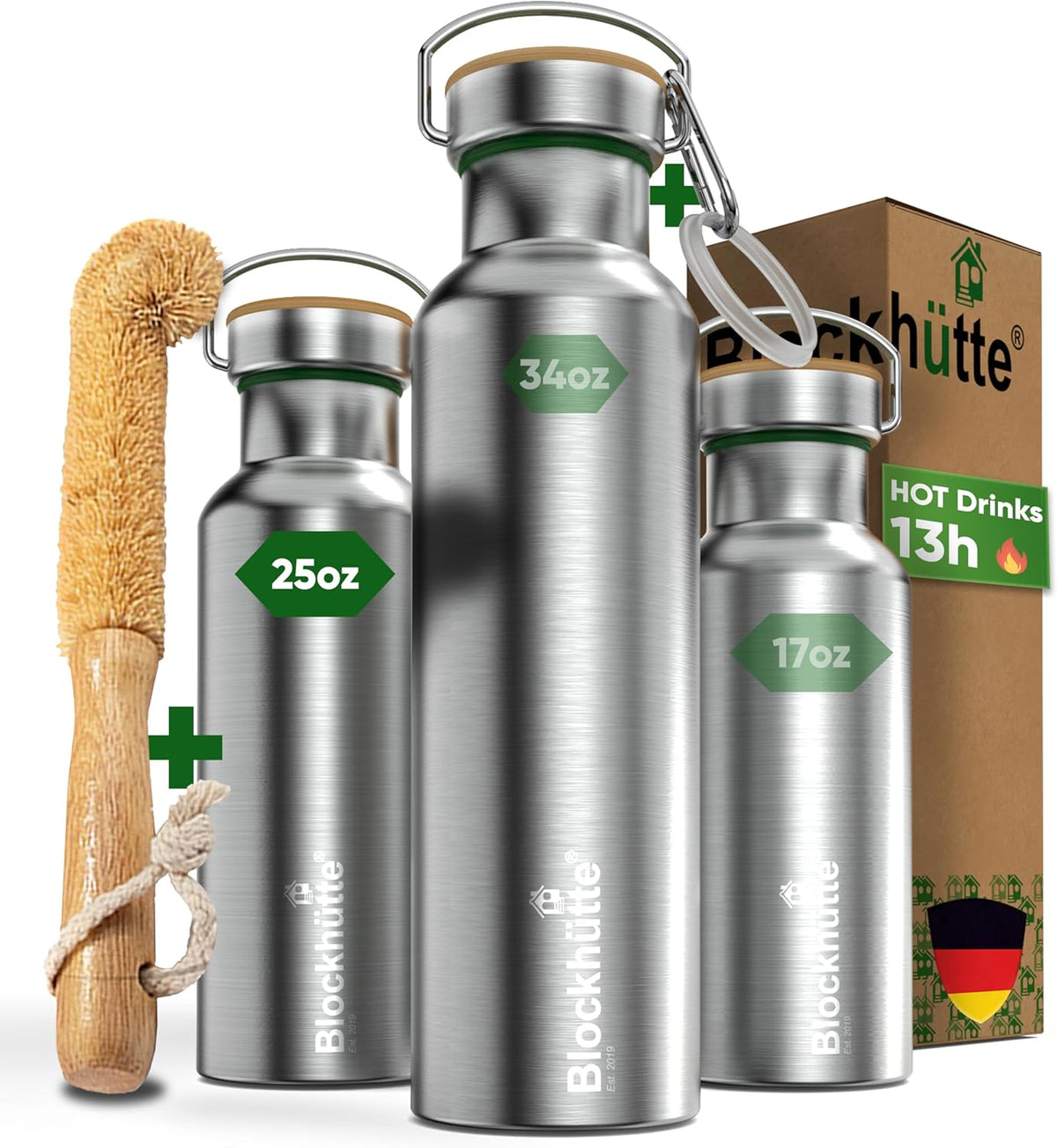 Vacuum Insulated Stainless Steel Water Bottle - 25 oz I Wide Mouth Metal Bottle for hot and cold drinks I BPA-Free I for Travel, School I Kids, Adults, Water Canteen, Sports, flask