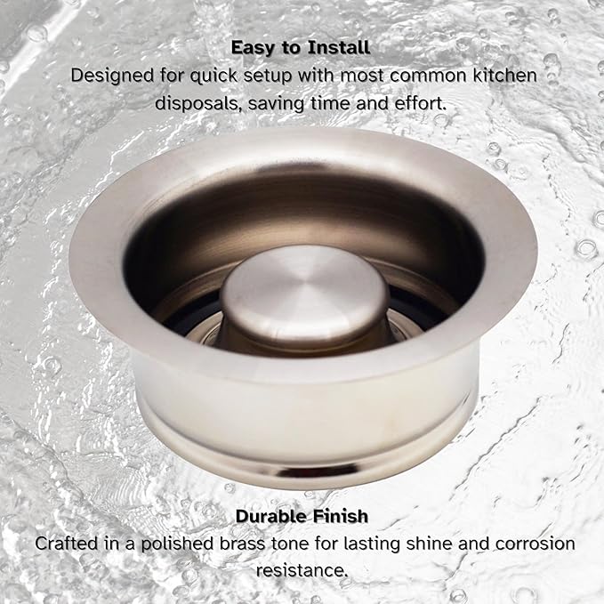 Westbrass A2165-07 4-1/4" OD Post Style Large Kitchen Basket Strainer with Waste Disposal Flange and Stopper Drain Set, Satin Nickel