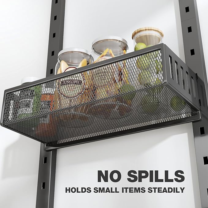 Pantry Door Organizers and Storage,8-Tier Large Wide Metal Heavy-Duty Frame Over the Door Spice Rack, 2 in 1 Wall-Mounted or Hanging shelf for Kitchen, Bathroom, Laundry Room, Bedroom, Closet &Nursery