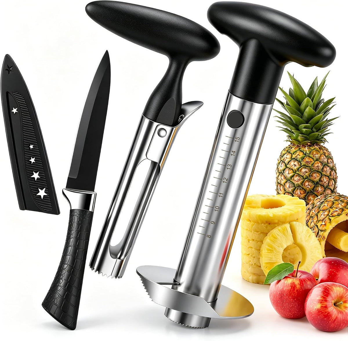 Pineapple Corer and Slicer, Stainless Steel Pineapple Cutter Tool