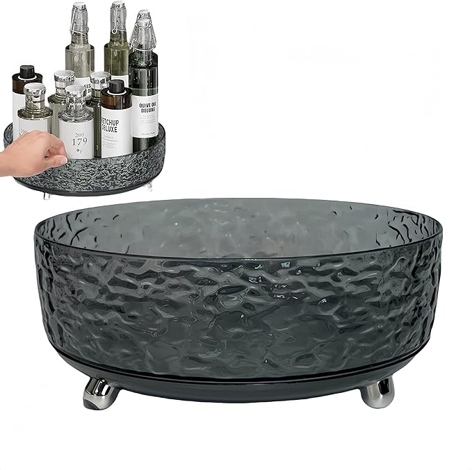 Premium Lazy Susan Organizer,9 inch Turntable Organizer for Bathroom, Kitchen, Vanity, Countertop, Table Top, Cabinet, Pantry and Frige, Perfume, Skin Care, Makeup, Spice Organizer, 360° Rotating