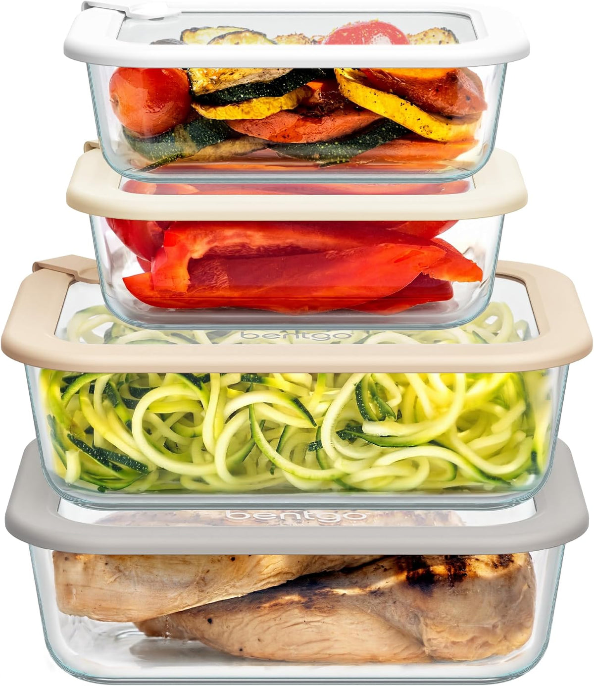 Signature Glass Food Storage Containers with Lids, 8 Piece Set