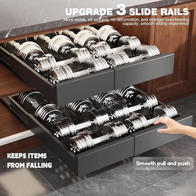 Seinloes Pull Out Cabinet Organizer,4-Side Expandable to Maximize Cabinet Space,Slide Out Drawers with 3 Rail Design,Roll Out Shelf with Raising Pad for Framed Cabinet,13"-21"W x 17"-24"D,Black,4 Pack