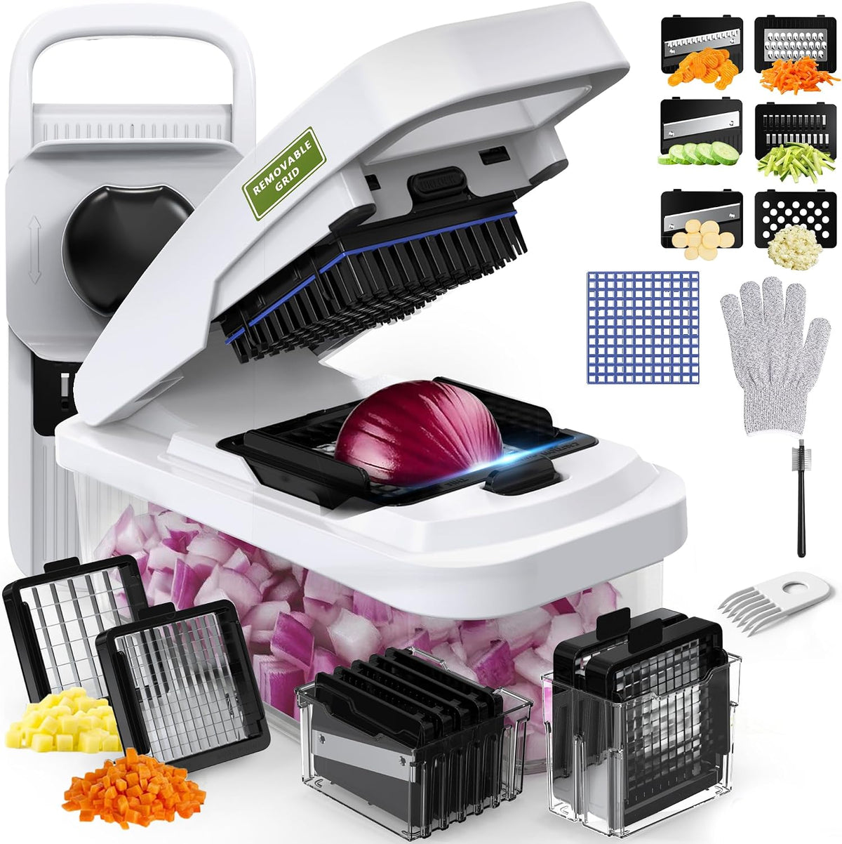 Multifunctional Vegetable Chopper & Mandoline Slicer, Veggie Chopper