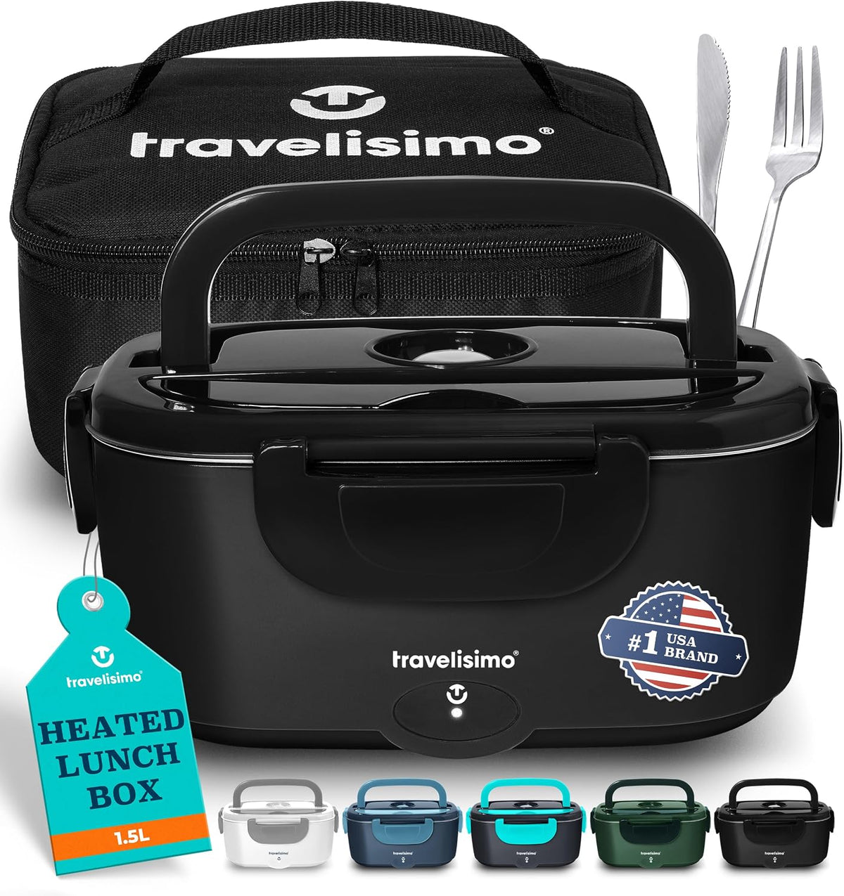 Electric Lunch Box for Adults 100W Heated Lunch Box For Men 1.5L Stainless Steel Portable Food Warmer, 12/24/110V for Travel & Work, Loncheras Electricas Para Calentar almuerzo