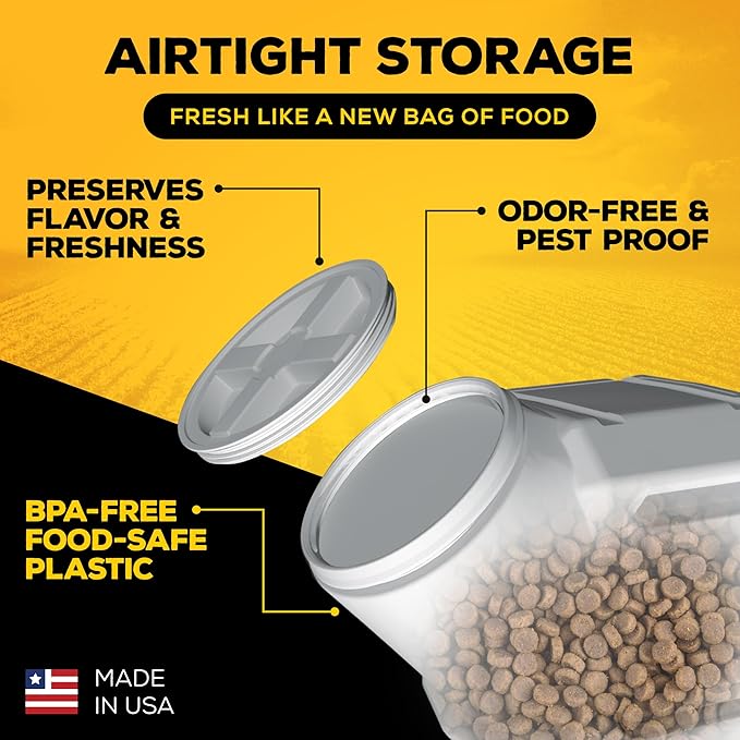 Gamma2 Vittles Vault Pet Food Storage Containers - Sealed Dog and Cat Food Storage Container, Fits up to 50lbs, Made in the USA - [14" L x 20" H]