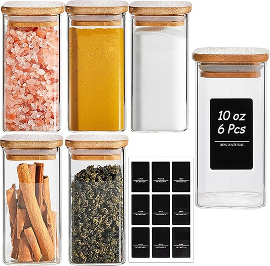 6Pcs 10 oz Large Spice Jars with Label Trial Set