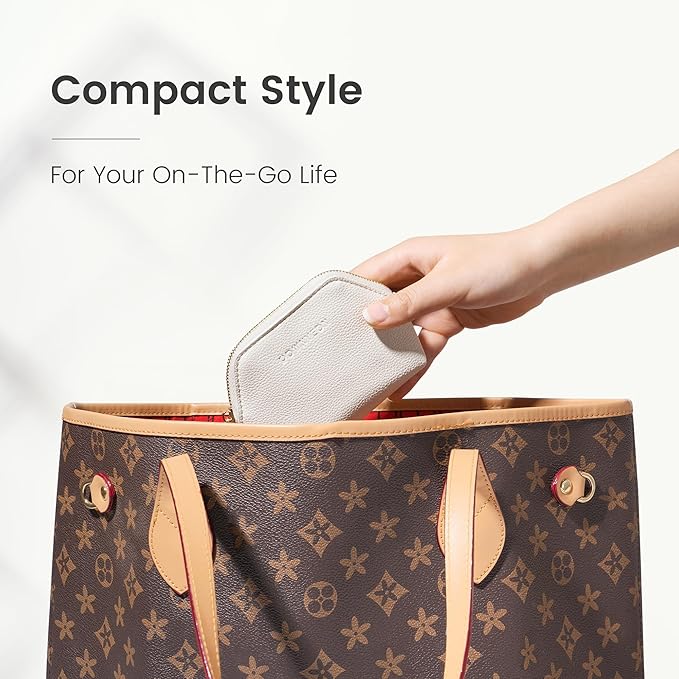 ROWNYEON Small Makeup Bag for Purse, Mini Portable Cosmetic Bags for Women, PU Leather Coin Purse Lipstick Cosmetic Accessories Organizer, Travel Makeup Pouch Zipper Pouch for Men Women