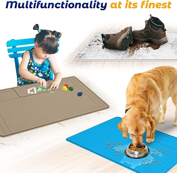 The Original Under Sink Mat - Adjustable Silicone mat, Waterproof Under The Sink Bathroom Vanity Mat - 28" x 19" or smaller