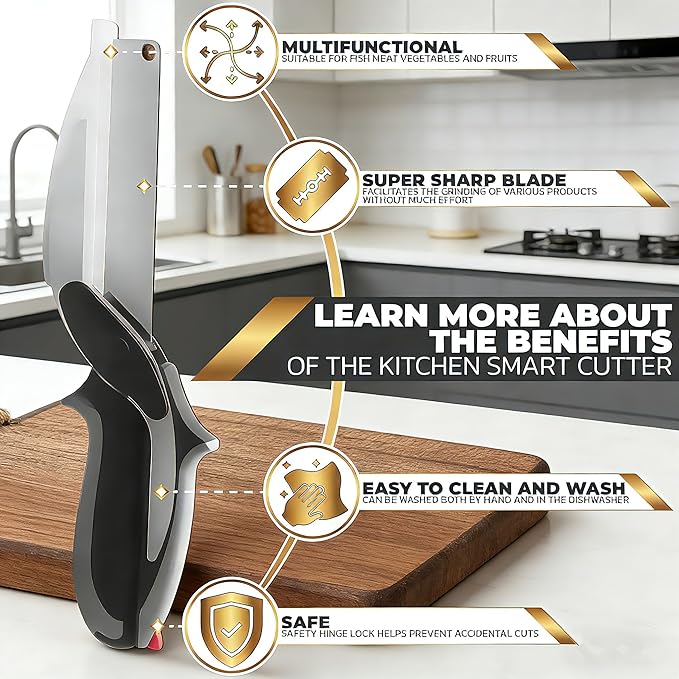 2 in 1 Kitchen Scissors for Food, Separable Stainless Steel Barbecue Steak Shears, Multi‑Function Kitchen Cutter for Vegetable, Fruit & Meat