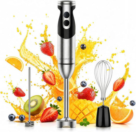 Hand Blender, Immersion Blender Handheld 12-Speed with 80% Sharper Blades