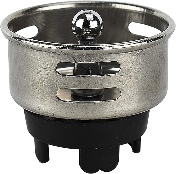 Plumb Pak 878PC Keeney Stainless Steel Junior Duo Bar Sink Strainer with Basket, Fits 2-Inch or 2-1/2-Inch Openings, Polished Chrome