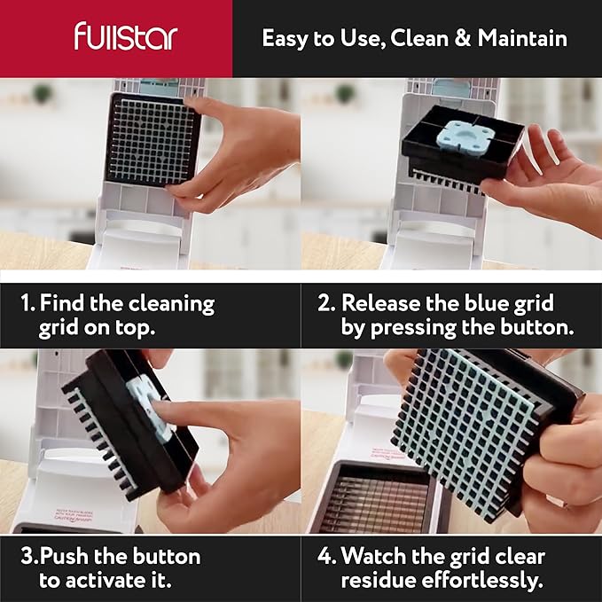 Fullstar Vegetable Chopper & Mandoline Slicer for Kitchen - Food Chopper with Container, Cheese Grater, Home Essentials & Kitchen Gadgets (9 in 1, White/Black)