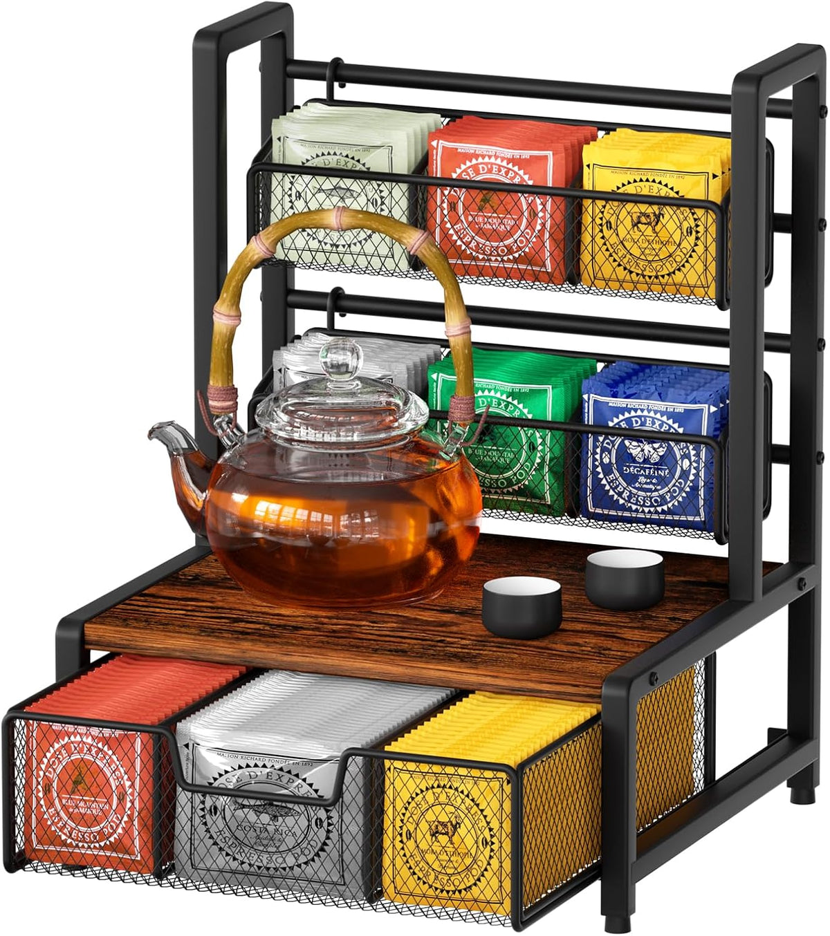 Tea Bag Organizer, 3 Tier Tea Organizers and Storage