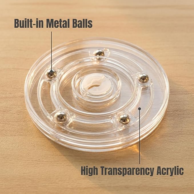 4 Inch Transparent Rotating Turntable, 2 PCS Acrylic Turntable Platters, Organizer Bearings Display Stand for Home, Office, Crafts, Cosmetics