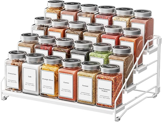 Tiered Spice Rack, 4 Tier Spice Shelf Organizer for Cabinet