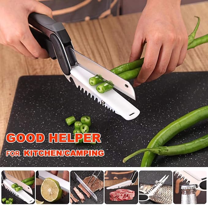 Vegetable Slicer Cutter Kitchen Cutting Board Scissors Knife Comb for Food,Veggie,Fruit,Meat,Salad,Carrot,Potato,Tomato,Melons,Easy Use and Dishwasher Safe Tomato Knife