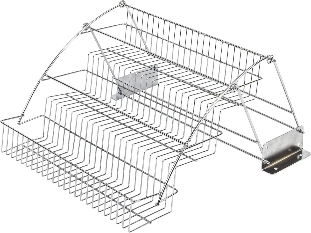 3-Tier Pull Down Spice Rack - Chrome-Finished Steel Retractable Organizer for Spice Bottles & Seasoning Jars - Easy to Install, Screws Included - Fits 15” Opening Wall Cabinet