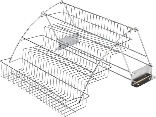 3-Tier Pull Down Spice Rack - Chrome-Finished Steel Retractable Organizer for Spice Bottles & Seasoning Jars - Easy to Install, Screws Included - Fits 15” Opening Wall Cabinet
