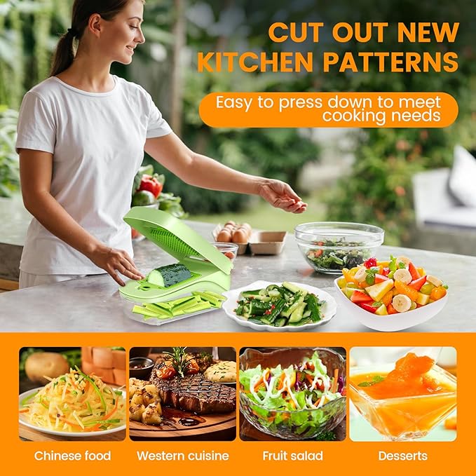 17-in-1 Vegetable Chopper, Multifunctional Veggie Chopper Dicer