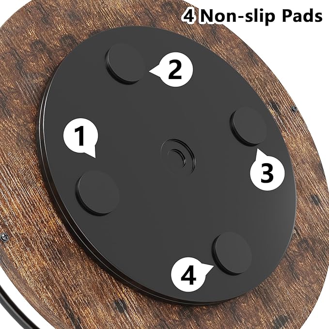 Lazy Susan Organizer：10 Inch Rotating Spice Rack Decor for Kitchen Countertop Round Wooden Turntable Holder for Dinning Room, Living Room, Home – Black