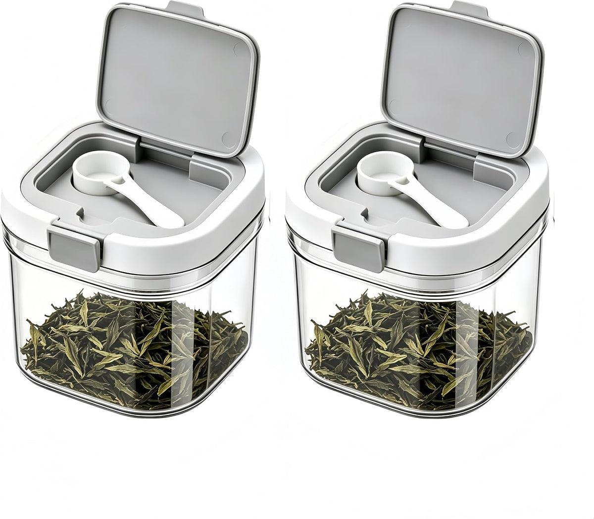 2 Pack Air Tight Loose Leaf Tea Storage Organizer Containers Set