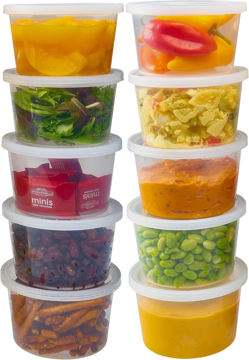 Deli Containers with Lids Leakproof - 40 Pack BPA-Free Plastic Microwaveable Clear Food Storage Container Premium Heavy-Duty Quality, Freezer & Dishwasher Safe (16 oz.)