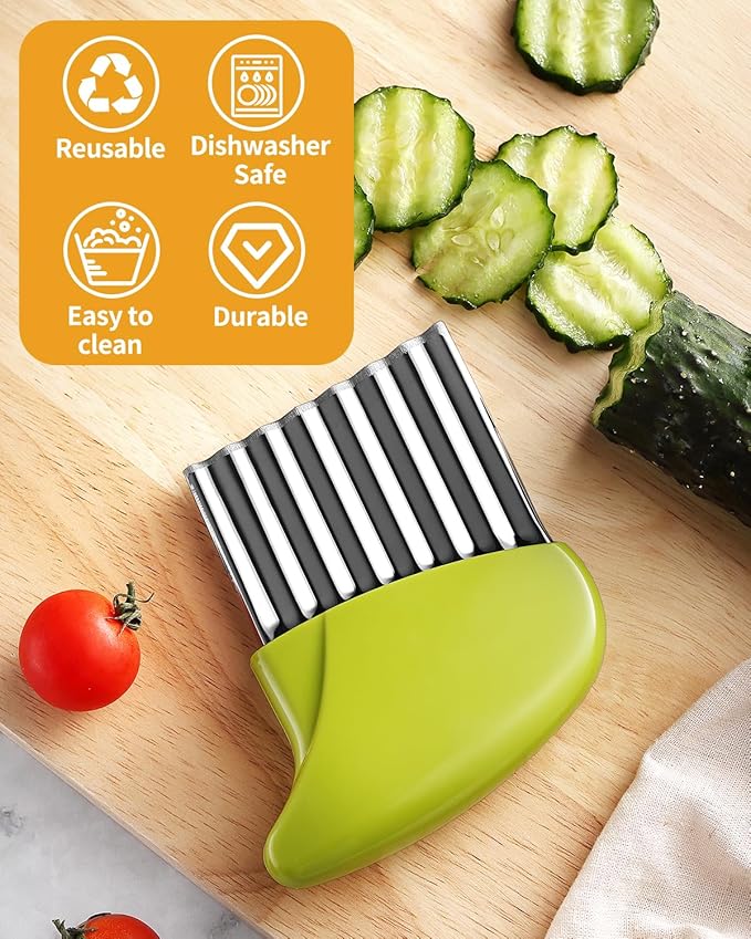 Crinkle Cutter Stainless Steel Potato Carrot Chip Vegetable Crinkle Wavy Chopper Cutter French Fry Slicer