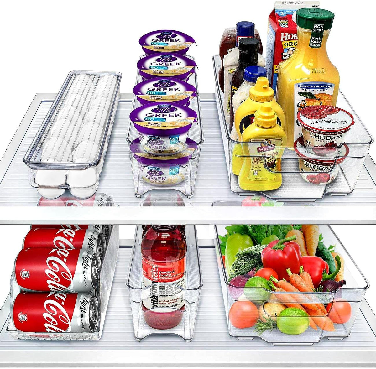 Fridge Organizers and Storage Bins for Pantry & Fridge (6 Piece Set)