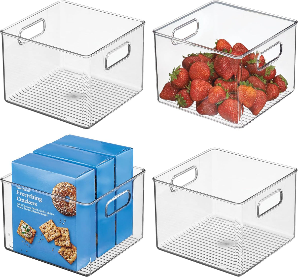 Clear Plastic Storage Bins, 4-Pack