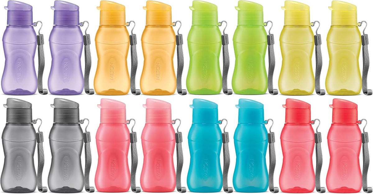 16 pack 6 oz Kids Water Bottle for School Leak Free Flip Lid- Portable Small Sports Water Bottle for Adults Carry Strap Party Favors for Kids Treats Prizes Gifts Goodie Bag Stuffers Bulk Pack