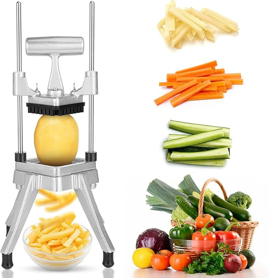 WICHEMI Commercial Vegetable & Fruit Chopper - Stainless Steel Dicer, Cutter for Onions, Potatoes, Peppers & Mushrooms (1/4")
