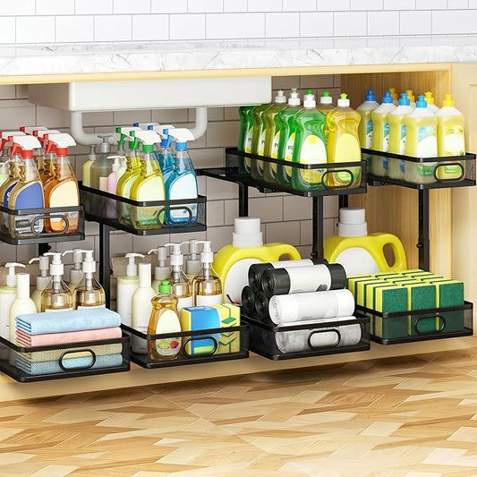 Under Sink Organizer 4-Pack, Laundry Room
