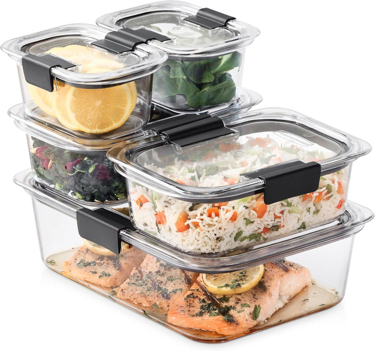 Brilliance Food Storage Containers, Set of 5 (10 Pieces), BPA-Free, Leak-Proof, Clear