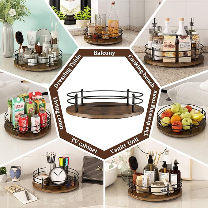 12" Lazy Susan Turntable Organizer, Heightened Version,Round