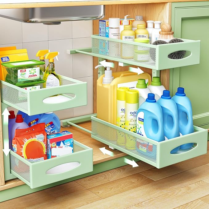 2 Pack Under Sink Organizer, Green