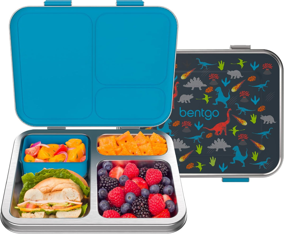 Kids Prints Stainless Steel Leak-Resistant 3-Compartment Lunch Box