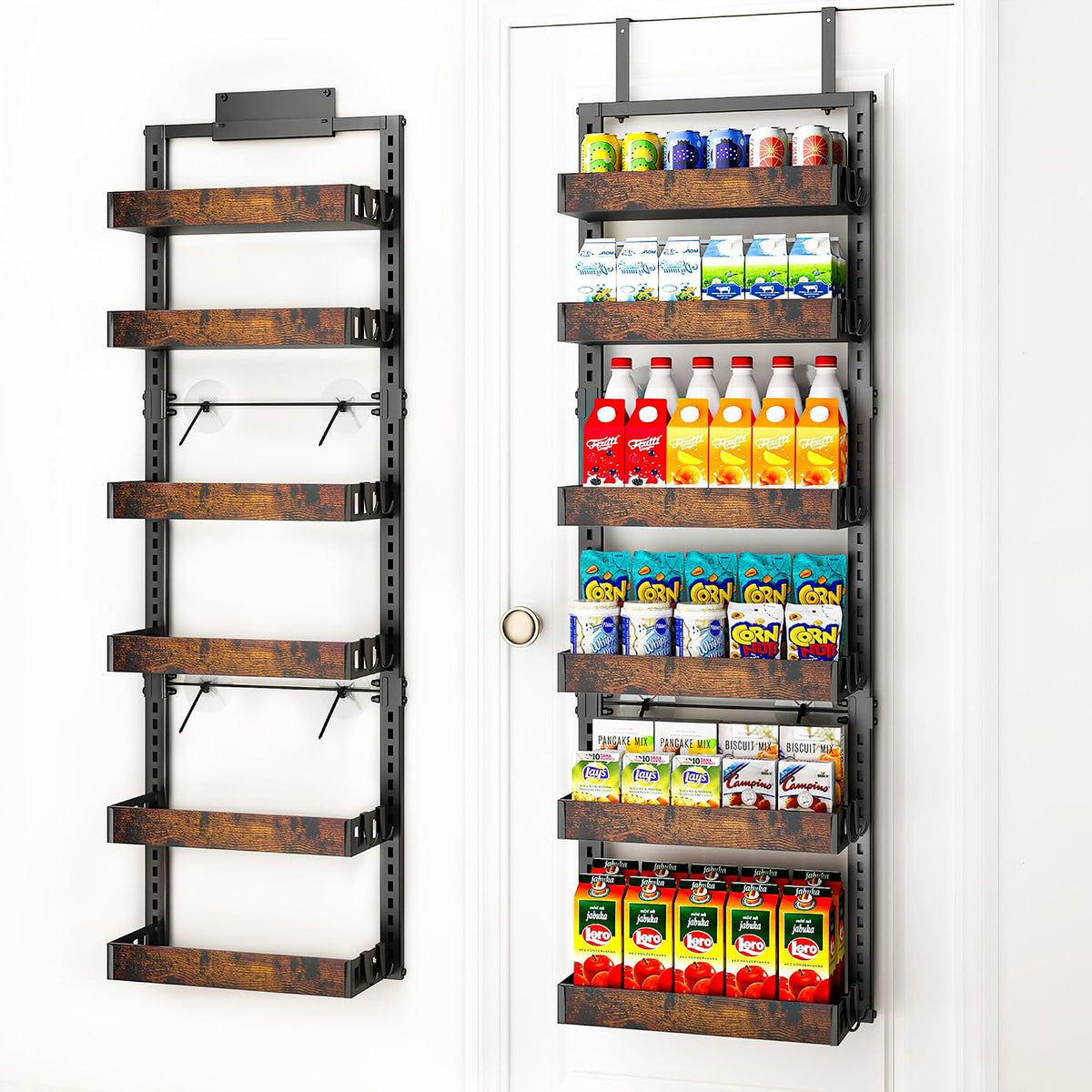 6-Tier Over the Door Pantry Organizer, Adjustable Basket Spice Rack
