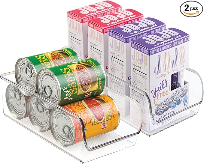 iDesign Recycled Plastic Freezer and Refrigerator Organizer Bin, Set of 2, The Linus Collection – 5.25" x 11" x 3.5", Clear